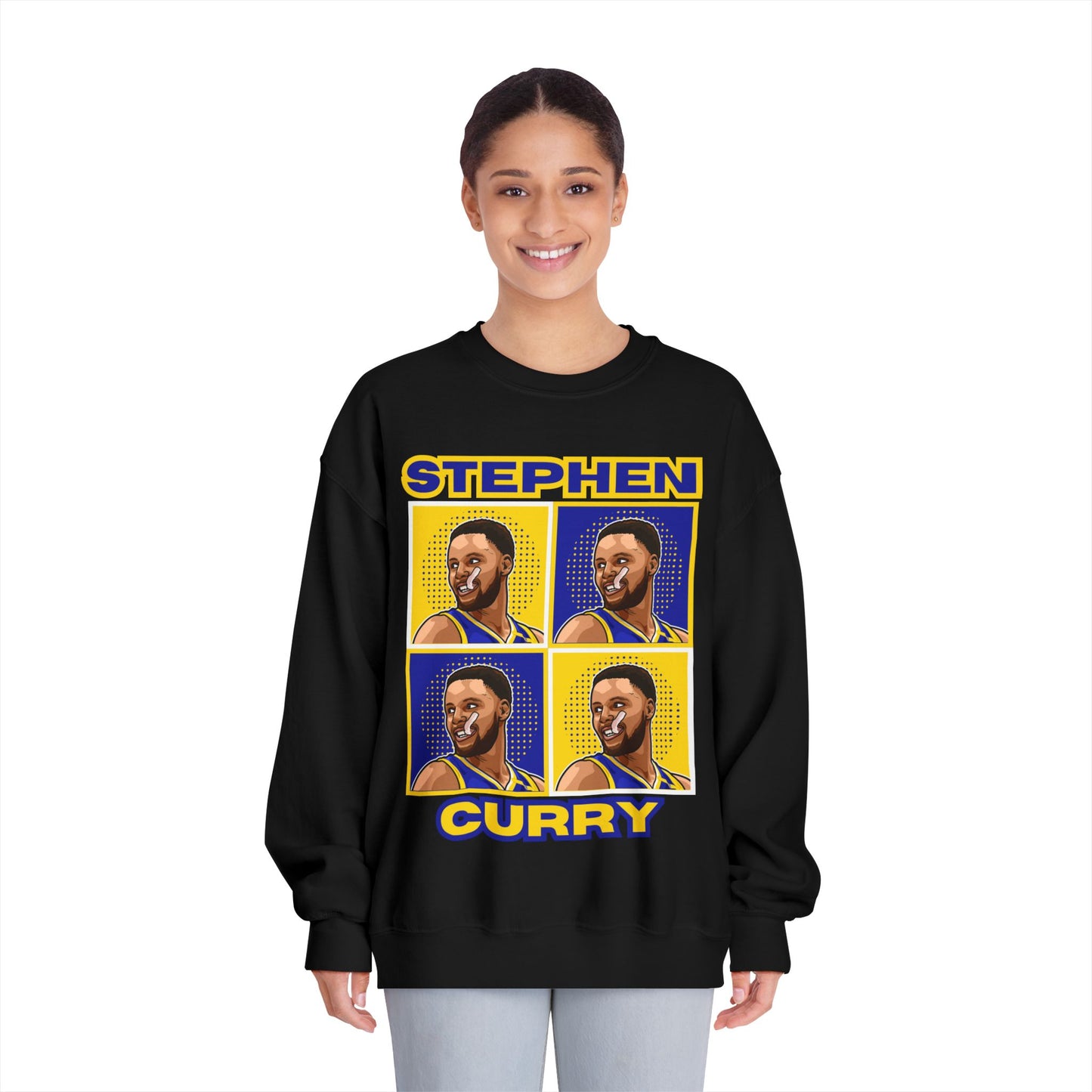 Stephen Curry Block-Style Colorful Portrait Sweatshirt Basketball Streetwear