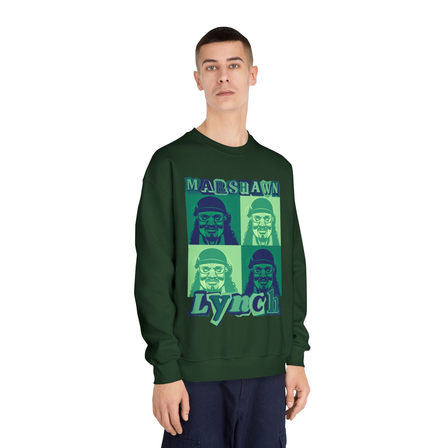 Copy of Marshawn Lynch Block-Style Colorful Portrait Sweatshirt – Bold Football Streetwear