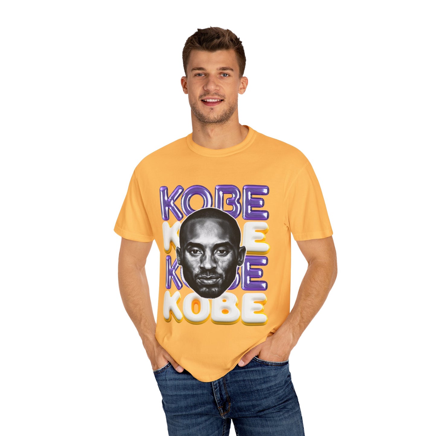 Kobe Bryant 3D Bubble Letter T-Shirt - Colorful Portrait & Bold Tribute Tee