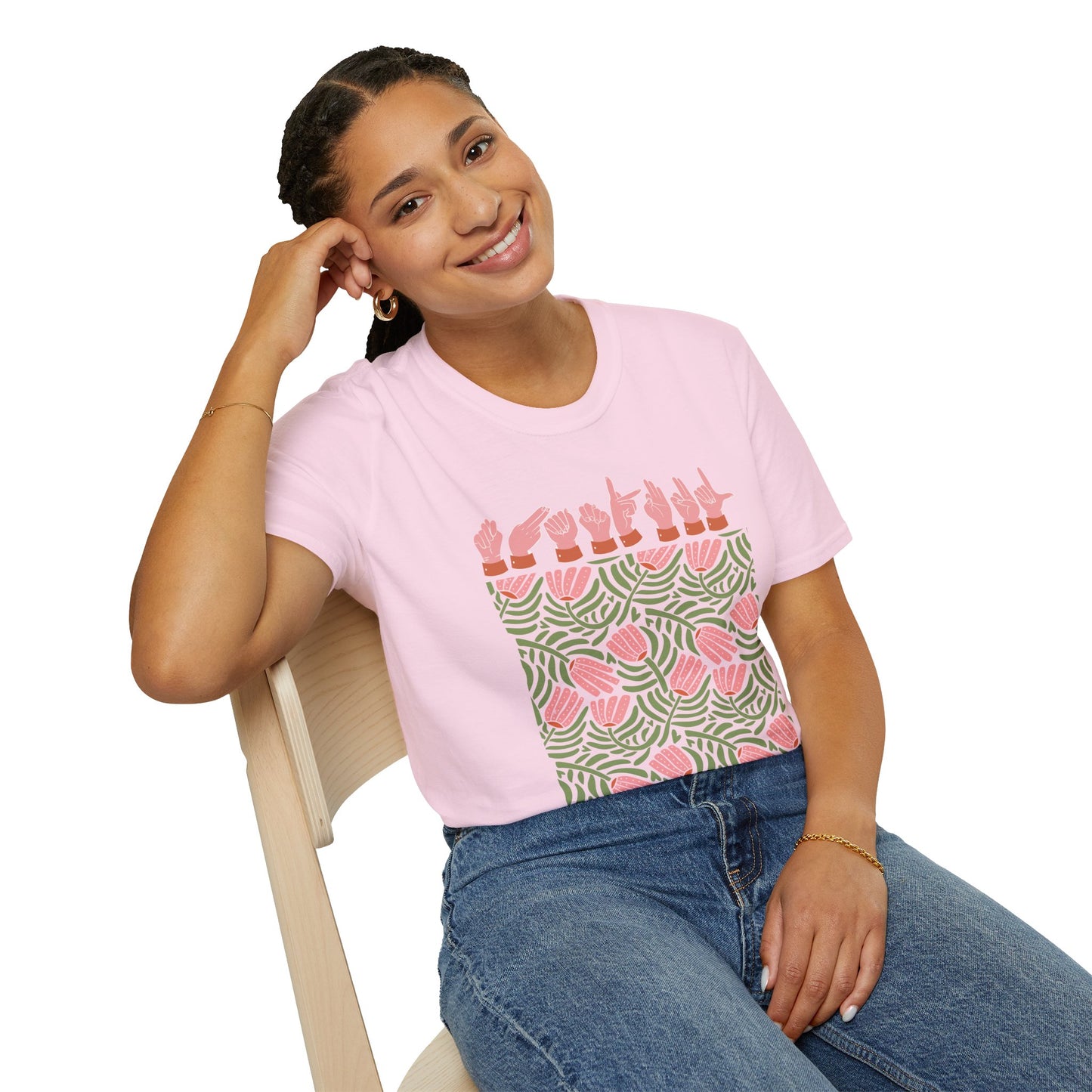 ASL Floral Thankful Tee