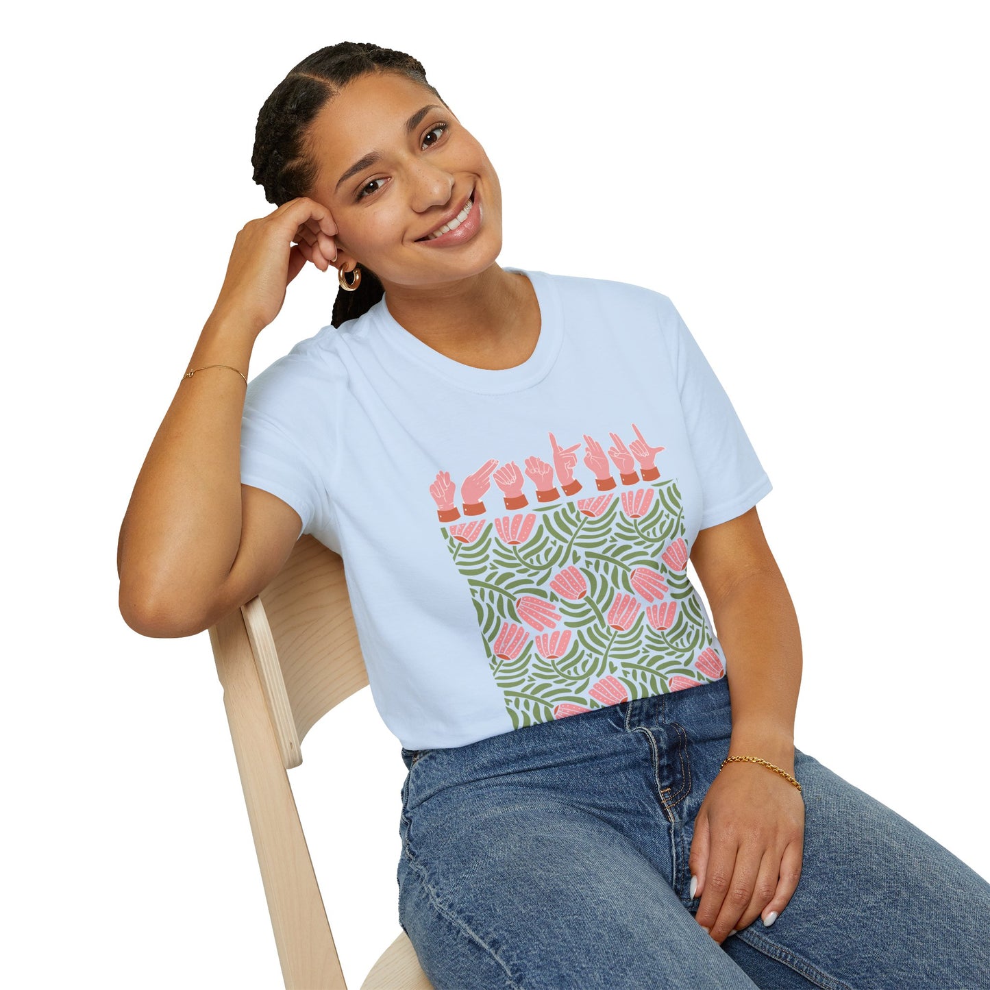 ASL Floral Thankful Tee