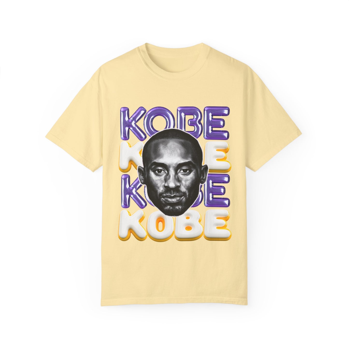 Kobe Bryant 3D Bubble Letter T-Shirt - Colorful Portrait & Bold Tribute Tee