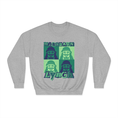 Copy of Marshawn Lynch Block-Style Colorful Portrait Sweatshirt – Bold Football Streetwear