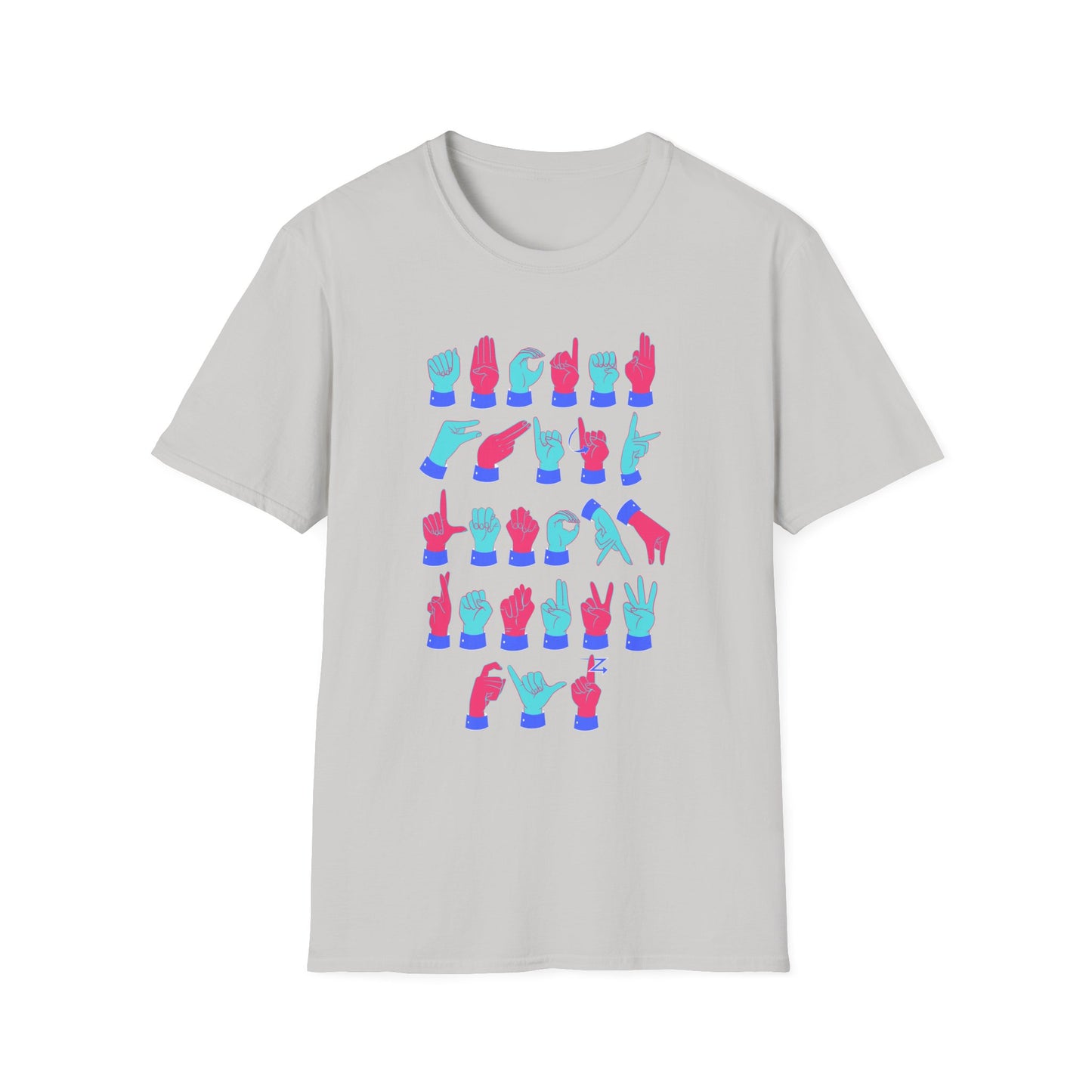 ASL Alphabet Pink & Blue Unisex T-Shirt