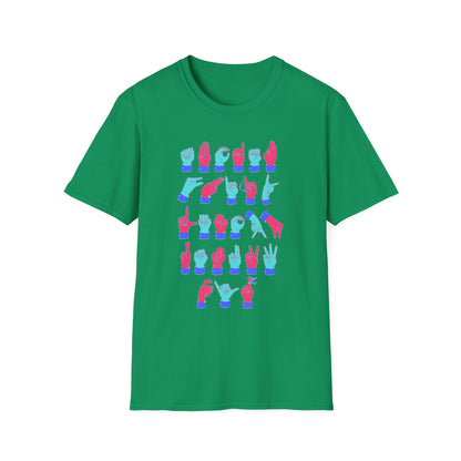 ASL Alphabet Pink & Blue Unisex T-Shirt